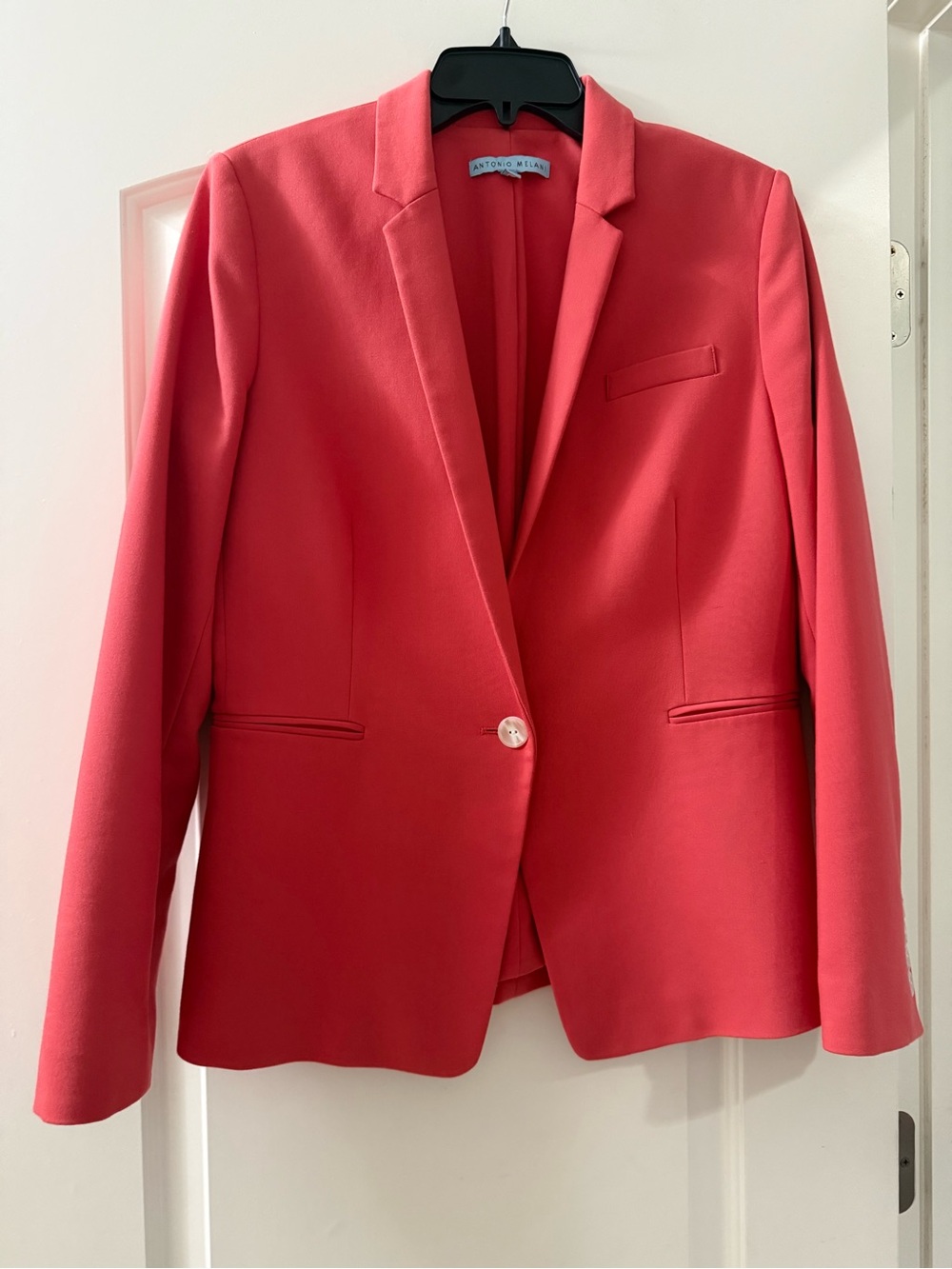 ANTONIO MELANI Coral-Red Single-Button Blazer